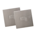 Die Struck Stainless Steel Square Beverage Coaster (6 Week Service)